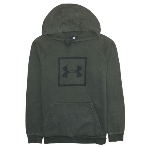 Under Armour Men's Green Pullover Hoodie Size L Fleece Logo Sweatshirt