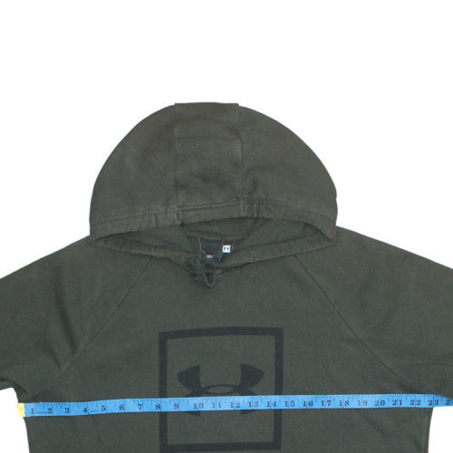 Under Armour Men's Green Pullover Hoodie Size L Fleece Logo Sweatshirt