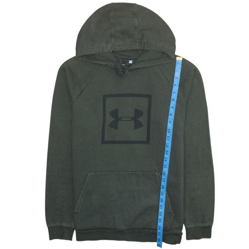 Under Armour Men's Green Pullover Hoodie Size L Fleece Logo Sweatshirt