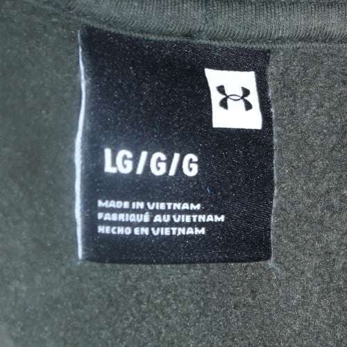 Under Armour Men's Green Pullover Hoodie Size L Fleece Logo Sweatshirt