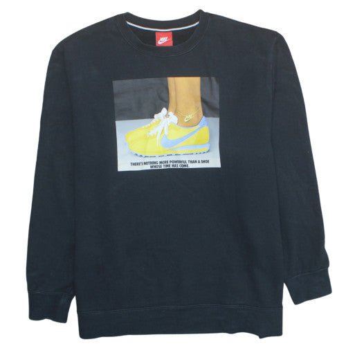 Nike Womens Black XL Pullover Sweatshirt Graphic Print Crew Neck