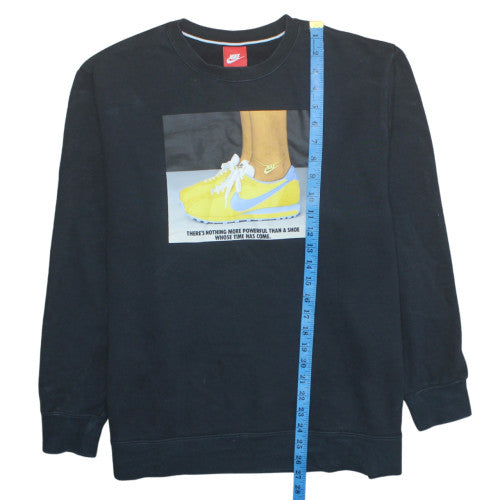Nike Womens Black XL Pullover Sweatshirt Graphic Print Crew Neck