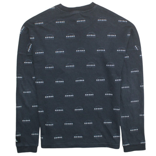 Adidas Men's Black Logo Crew Neck Pullover Sweatshirt Size M