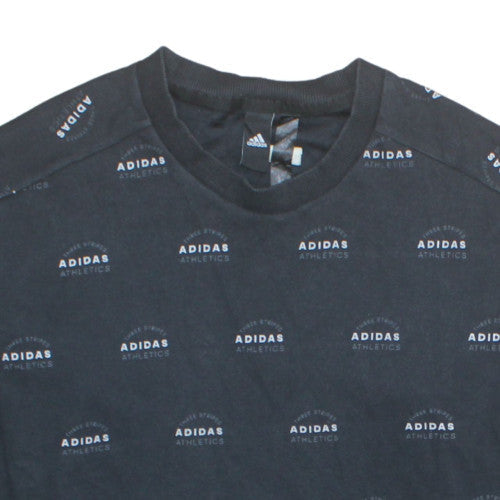 Adidas Men's Black Logo Crew Neck Pullover Sweatshirt Size M
