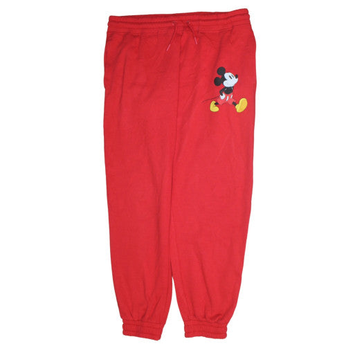 Disney Women's Red Mickey Mouse Jogger Trousers Size L