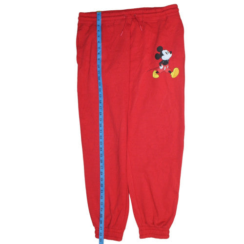 Disney Women's Red Mickey Mouse Jogger Trousers Size L