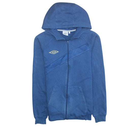 Umbro Men's Blue Full Zip Hoodie Size S Sports Fleece Sweatshirt
