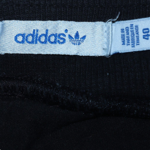 Adidas Womens Black Jogger Trousers Size 12 with Pink Stripes