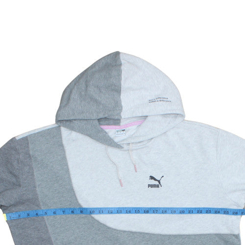 Puma Women’s Grey Colourblock Pullover Hoodie Size Small