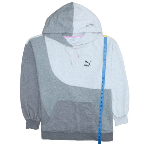 Puma Women’s Grey Colourblock Pullover Hoodie Size Small