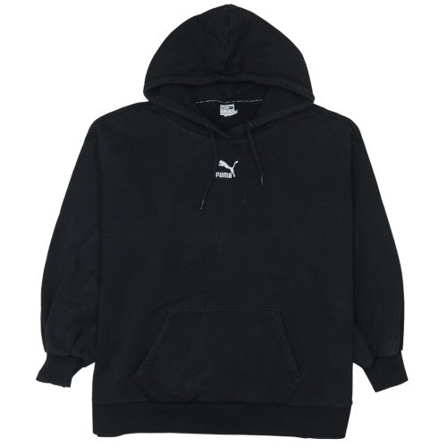 Puma Women Black M Pullover Hoodie Sweatshirt Hooded Cotton Blend
