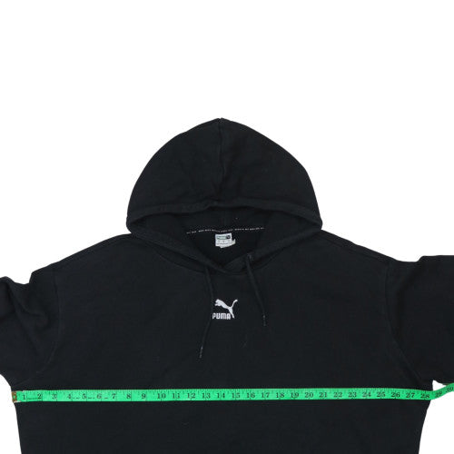 Puma Women Black M Pullover Hoodie Sweatshirt Hooded Cotton Blend