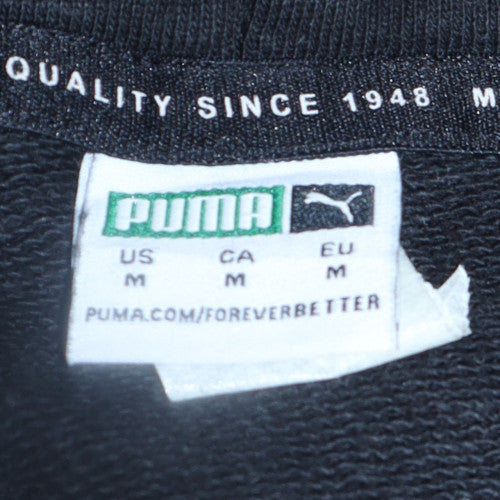 Puma Women Black M Pullover Hoodie Sweatshirt Hooded Cotton Blend