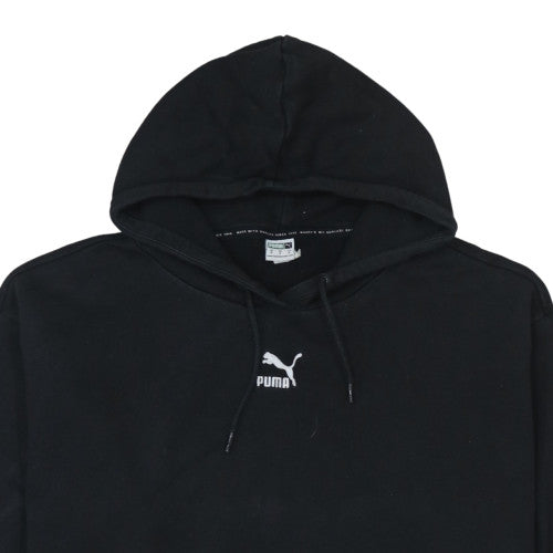 Puma Women Black M Pullover Hoodie Sweatshirt Hooded Cotton Blend