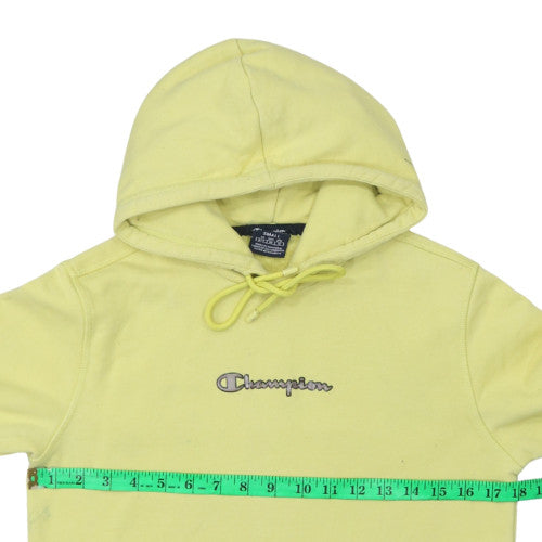 Champion Women's Yellow Small Pullover Hoodie with Logo