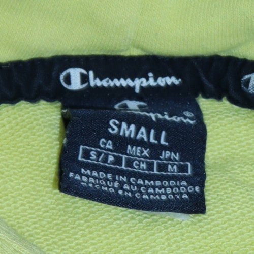 Champion Women's Yellow Small Pullover Hoodie with Logo