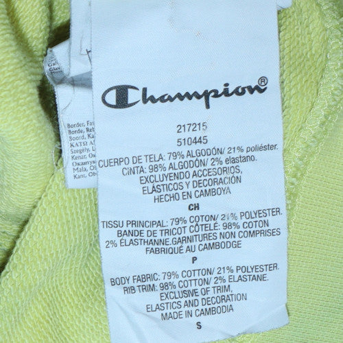 Champion Women's Yellow Small Pullover Hoodie with Logo