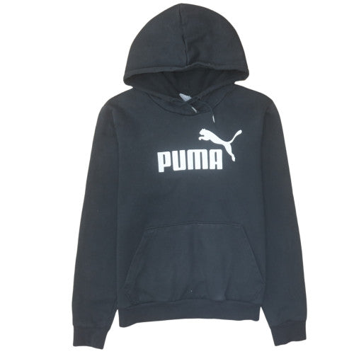 Puma Women Black Pullover Hoodie Size L Logo Graphic Sweatshirt