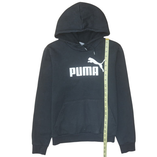 Puma Women Black Pullover Hoodie Size L Logo Graphic Sweatshirt