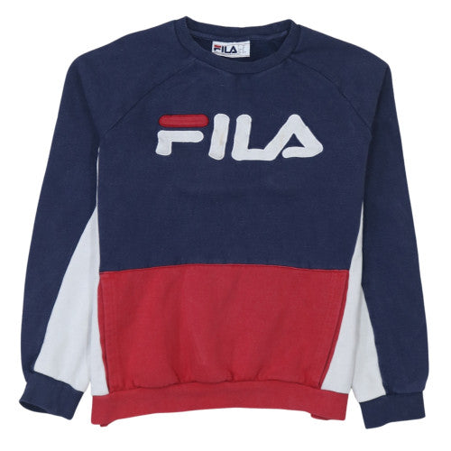Fila Women’s Navy Red Colourblock Pullover Sweatshirt M