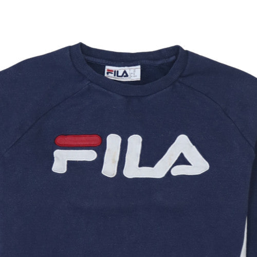 Fila Women’s Navy Red Colourblock Pullover Sweatshirt M