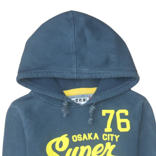 Superdry Womens Blue Pullover Hoodie Small Osaka City Graphic