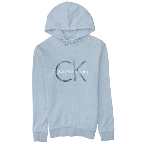 Calvin Klein Jeans Men's Blue Pullover Hoodie Size S Logo Graphic