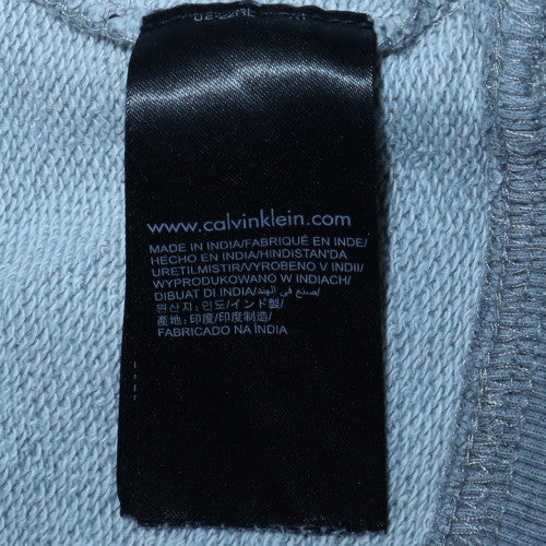 Calvin Klein Jeans Men's Blue Pullover Hoodie Size S Logo Graphic
