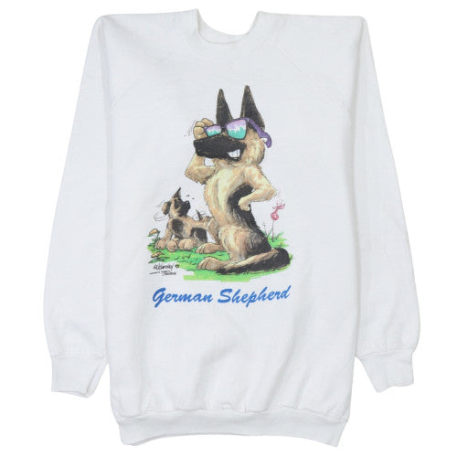 Fruit of the Loom Women White German Shepherd Graphic Pullover Sweatshirt XL