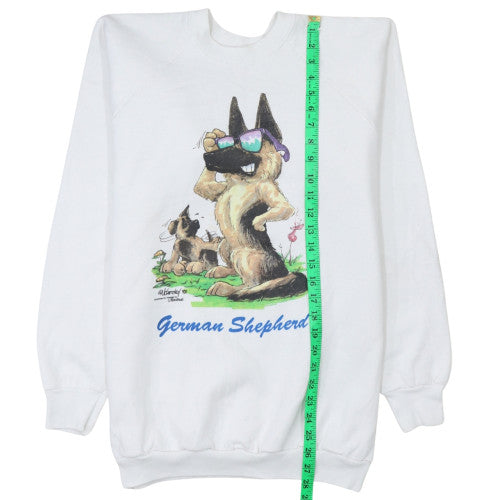 Fruit of the Loom Women White German Shepherd Graphic Pullover Sweatshirt XL