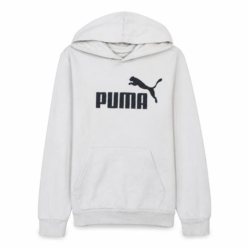 Puma Womens White XS Pullover Hoodie Classic Logo Fleece Sweatshirt