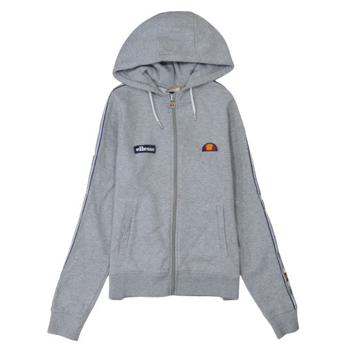 Ellesse Womens Grey Full Zip Hoodie UK 10 Cotton Blend Casual