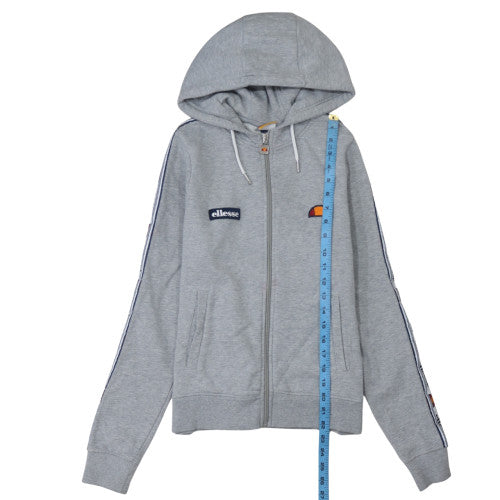 Ellesse Womens Grey Full Zip Hoodie UK 10 Cotton Blend Casual