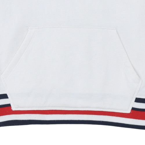 Champion Womens White Large Pullover Hoodie with Logo Embroidery
