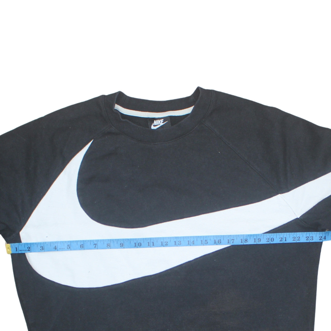 Nike Women Black Large Pullover Sweatshirt Crew Neck Cotton Blend