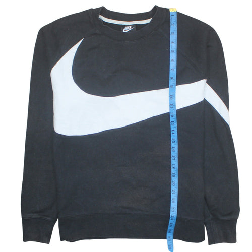 Nike Women Black Large Pullover Sweatshirt Crew Neck Cotton Blend