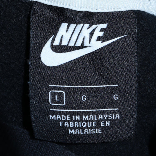 Nike Women Black Large Pullover Sweatshirt Crew Neck Cotton Blend