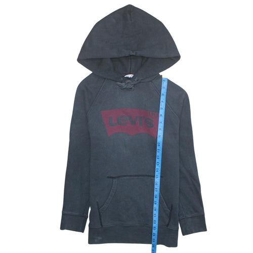 Levi's Womens Black XXS Pullover Hoodie with Logo Print