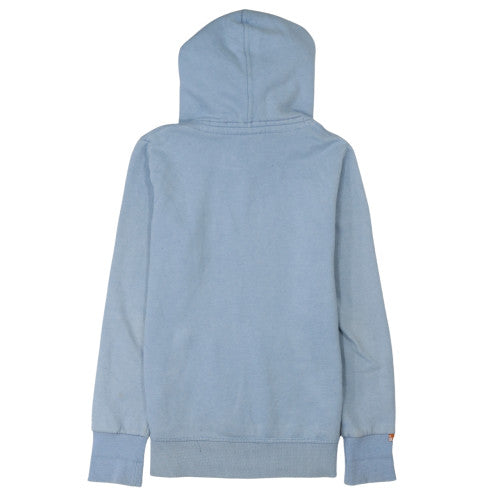 Superdry Women Blue Pullover Hoodie Large Cotton Blend Casual