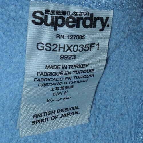 Superdry Women Blue Pullover Hoodie Large Cotton Blend Casual