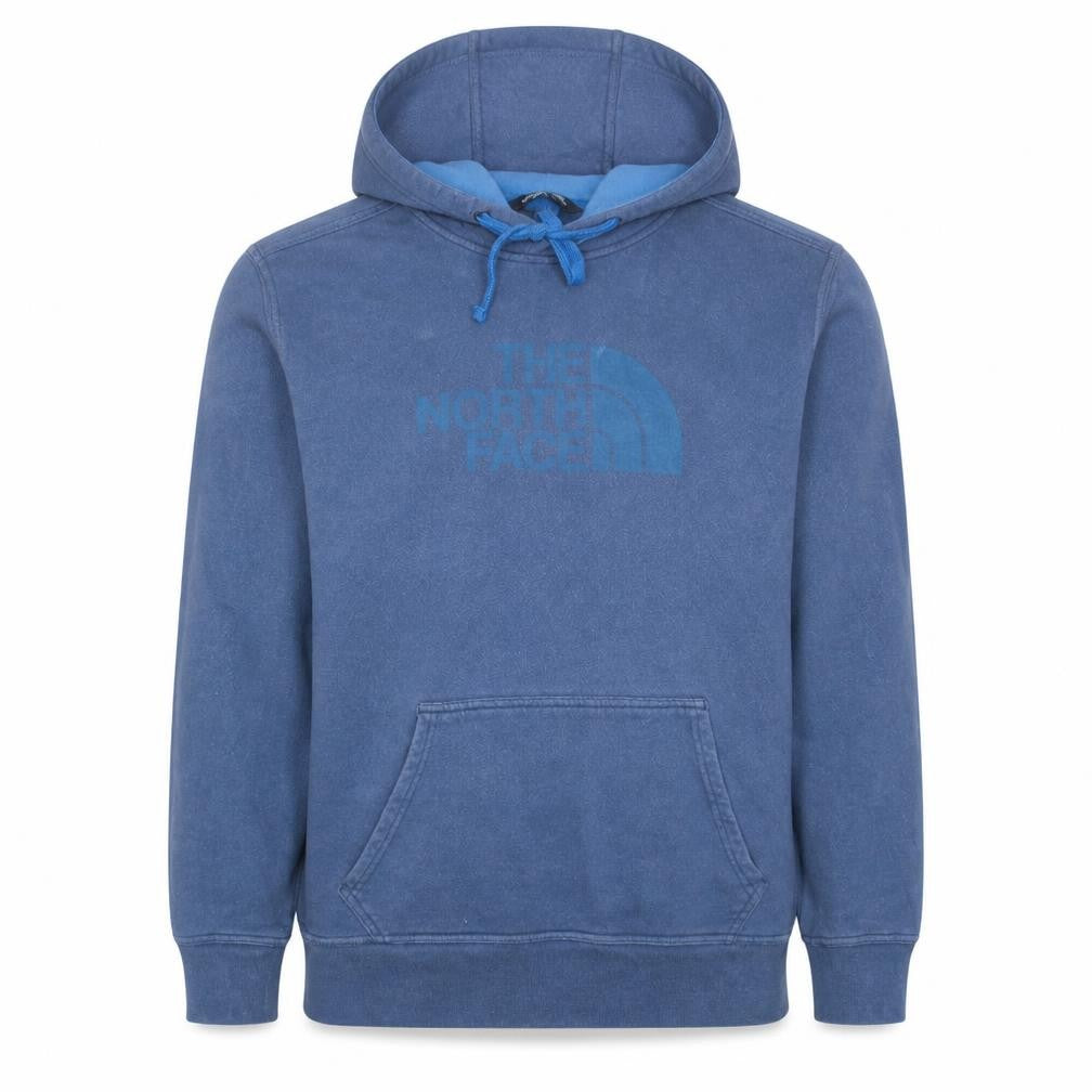 Front view of The North Face Men's Blue Pullover Hoodie L Regular Fit Fleece