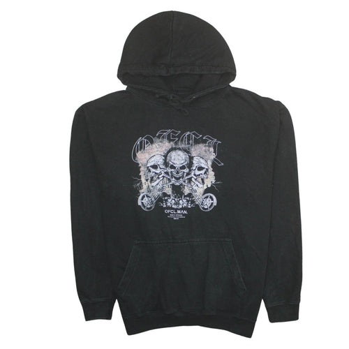 BoohooMAN Men's Black Skull Graphic Pullover Hoodie Size M