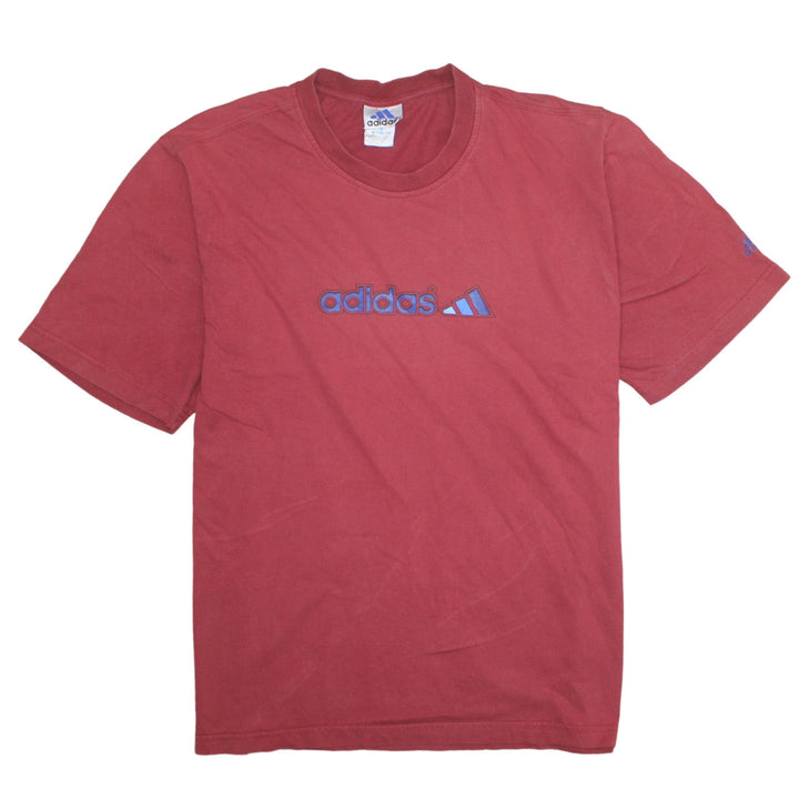 Adidas Men's Red Crew Neck Short Sleeve Cotton T-Shirt Size L