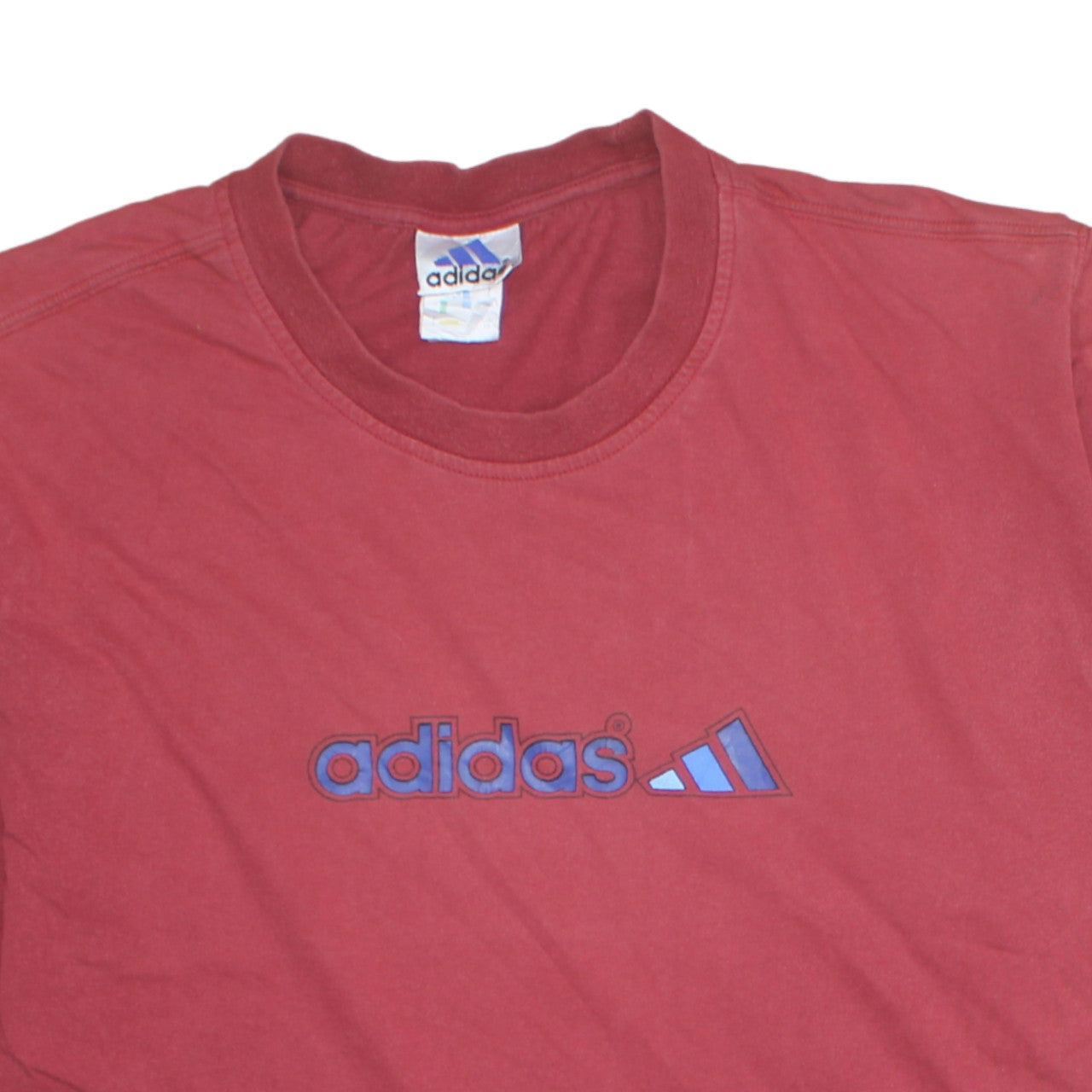 Adidas Men's Red Crew Neck Short Sleeve Cotton T-Shirt Size L