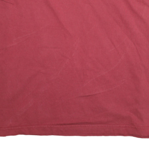 Adidas Men's Red Crew Neck Short Sleeve Cotton T-Shirt Size L