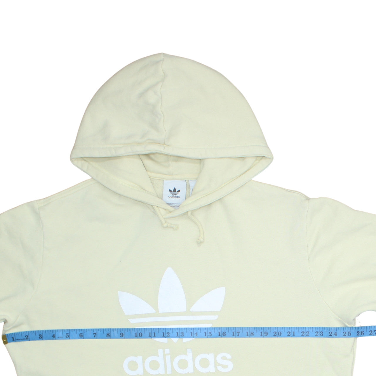 Adidas Women Beige Pullover Hoodie XL Hooded Logo Sweatshirt