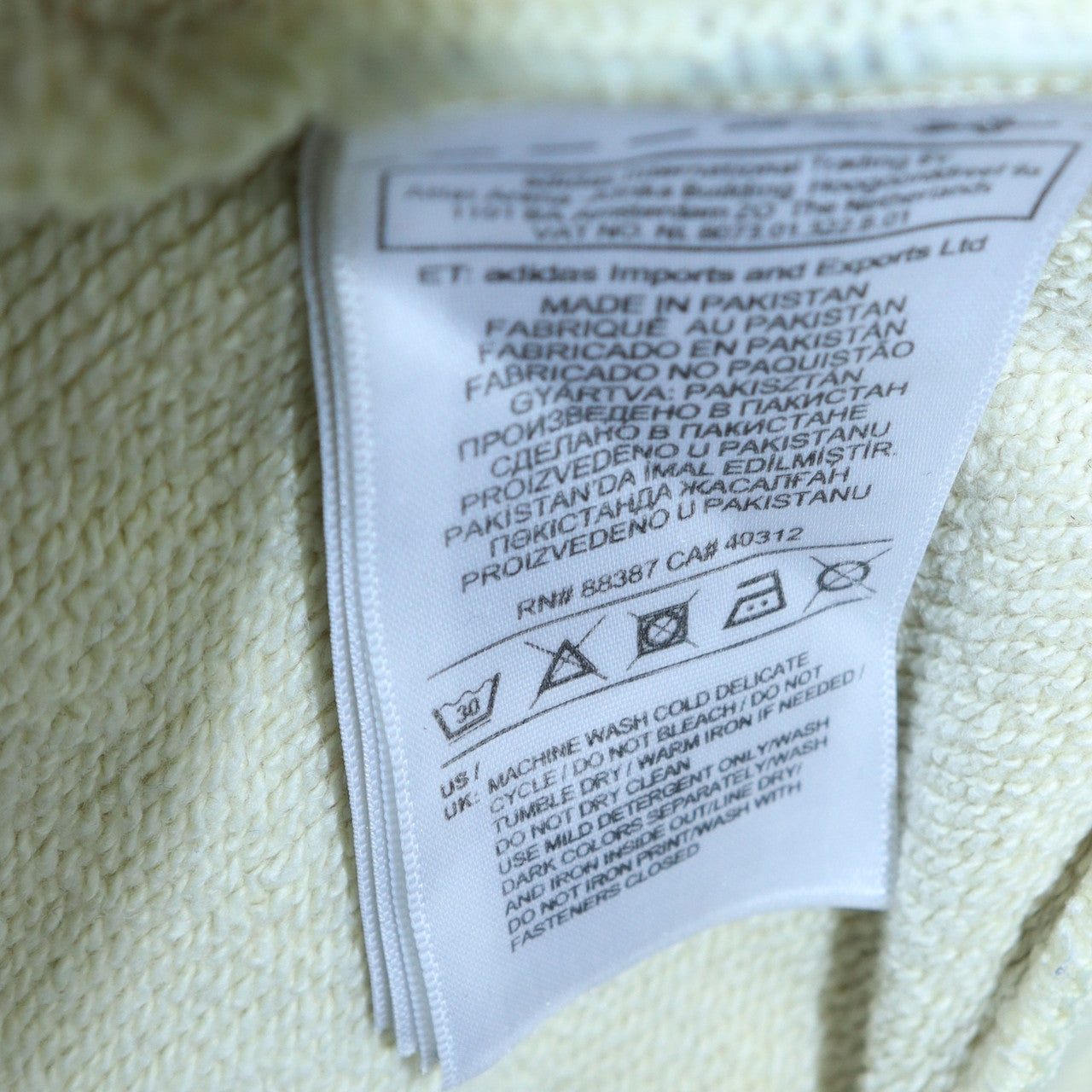 Adidas Women Beige Pullover Hoodie XL Hooded Logo Sweatshirt