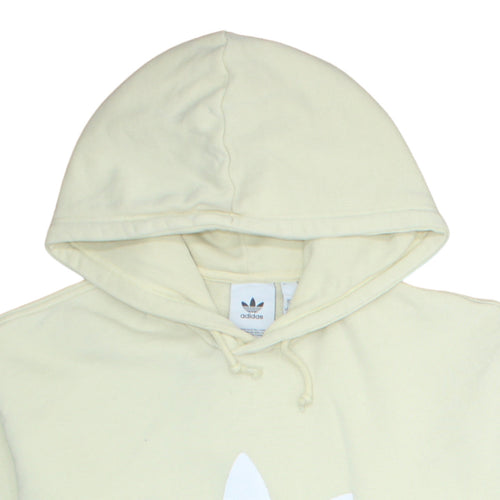 Adidas Women Beige Pullover Hoodie XL Hooded Logo Sweatshirt