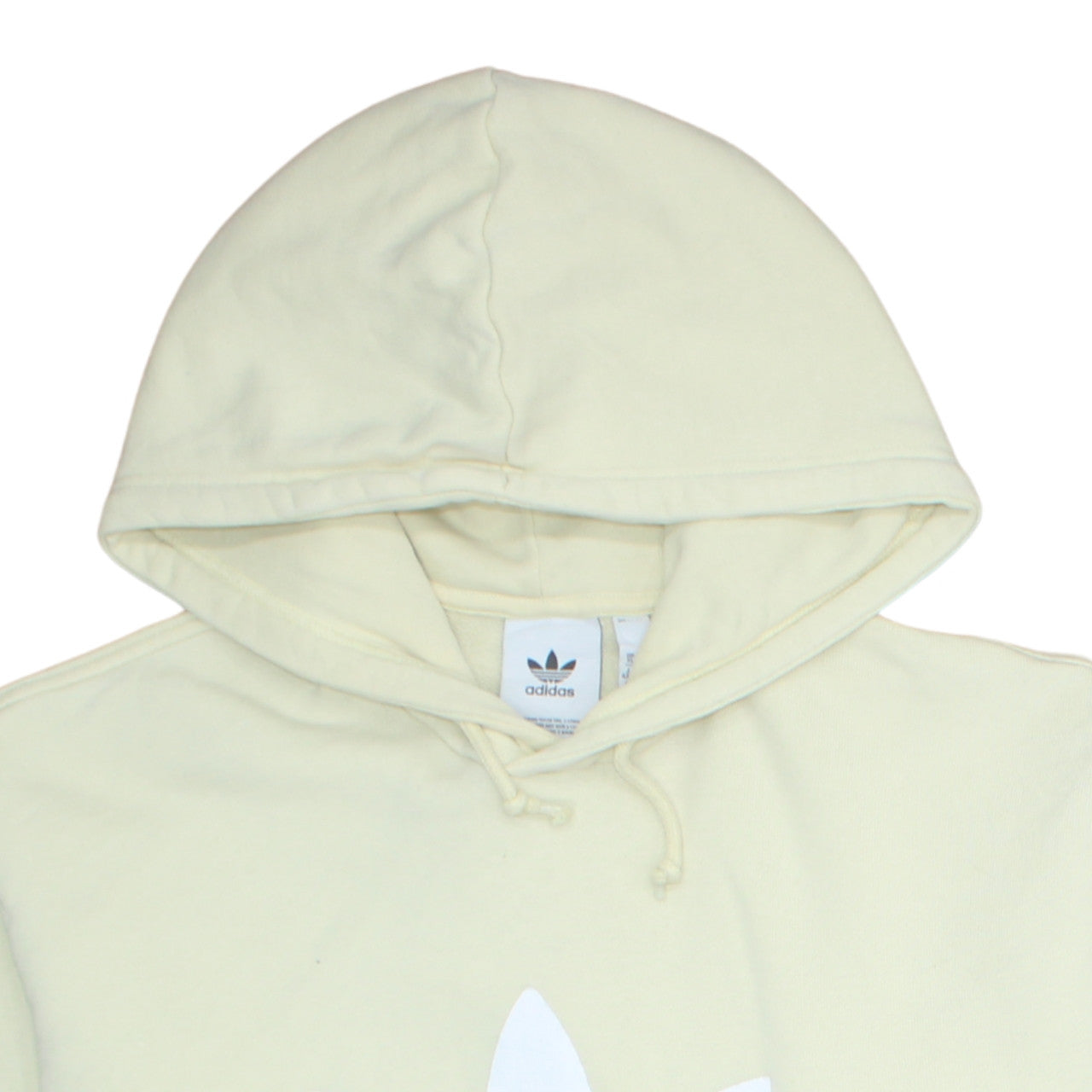 Adidas Women Beige Pullover Hoodie XL Hooded Logo Sweatshirt