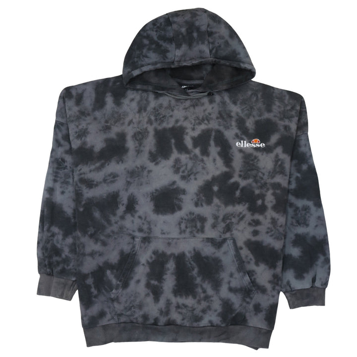 Ellesse Womens Black Tie Dye Pullover Hoodie UK 12 Cotton Casual